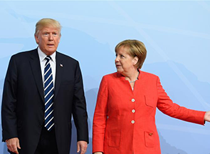 德国总理默克尔欢迎美国总统特朗普