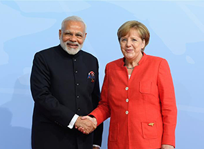 德国总理默克尔欢迎印度总理莫迪