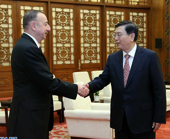 张德江会见阿塞拜疆总统阿利耶夫